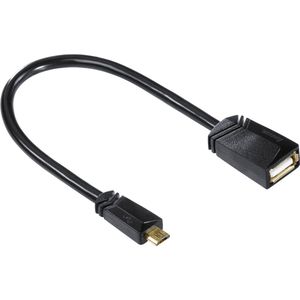 Hama 00125219 USB-kabel USB 2.0 0,15 m Micro-USB B USB A Zwart