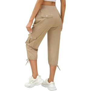 Cropped Broek Dames Zomer Capri Broek met Meerdere Zakken