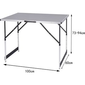 Inklapbare Tafel – Klap – Camping – Opvouwbare - Verstelbare Hoogte - Aluminium - Lichtgewicht - Buitentafel - BBQ - Tuin - Balkon - Picknick - Grijs