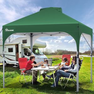 3X3 Waterdicht Gazebo Opvouwbaar Gazebo, Opvouwbaar Stabiel Pop-up Gazebo Outdoor Anti-UV Tuin Gazebo In Hoogte Verstelbaar voor Alle Seizoenen Voor Feest Camping Markten Zwembad Festival, Groen