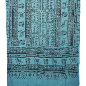 Meditatie omslagdoek met mantra Maha, XL, 220 x 106 cm, turquoise