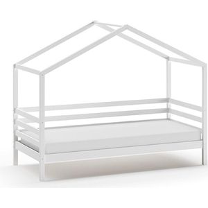 Vipack Bedbank Jamie als huis met slaaplade - 90 x 200 cm - wit