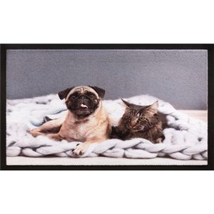 Hamat Deurmat Image Cat & Dog - Deurmat - 40x60 cm Multi-Color