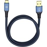 Oehlbach USB Plus C3 USB 3.2 Gen 1 (USB 3.0) [1x USB 3.2 Gen 1 stekker A (USB 3.0) - 1x USB-C stekker] 3.00 m Blauw Ver