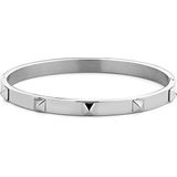 Kaliber Pyramid 7KB 0085M Stalen Bangle met Pyramides - Maat M - Zilverkleurig