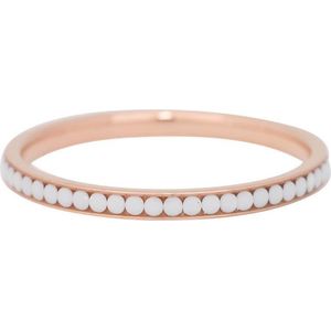 iXXXi JEWELRY - Vulring - Zircona White Stone - Rosegoudkleurig - 2mm - Maat 19