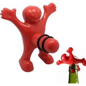 Doodadeals® - Happy Fred Wijnstop - Vacuüm Wijndoppen - Wijnfles Stoppers - Wijnstopper - Flessenstop - Wijnstop Grappig - Wijnstopper Vacuüm - Ook leuk als Cadeau