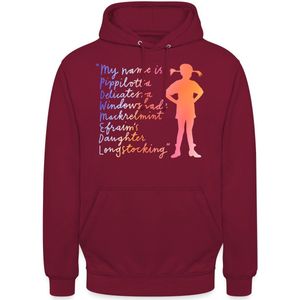 Pippi Langkous My Name Is … Bunt Hoodie Unisex