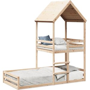 vidaXL - Stapelbedframe - zonder - matras - massief - grenenhout - 90x190 - cm