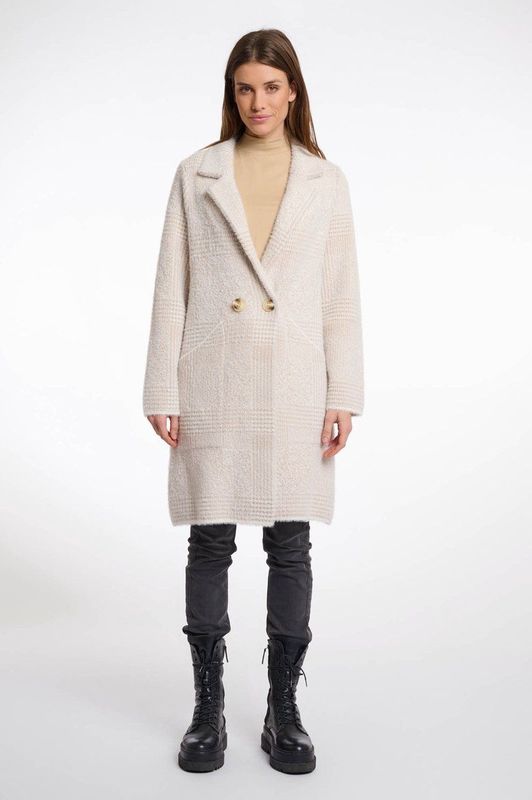 Rino&Pelle - Madina - Halflange Jas - Beige Geruit