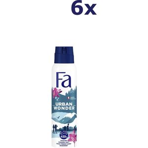 6x Fa Deospray – Urban Wonders Frisse Zeelucht 150 ml