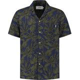 Shiwi Overhemd Palm Leaves Navy - Maat L - Heren - Overhemden Casual