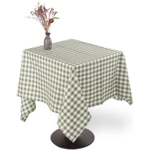 Tiseco - Tafelkleed GINGHAM - Katoen - Geblokt - 150x150 cm, olijfgroen