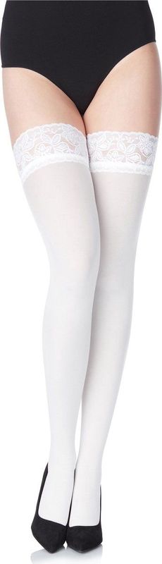 Merry Style MS-GB-791 Dames Stay-Up Kousen - 40 Denier - licht glanzend - elastische band - Polyamide - Wit - XS / S