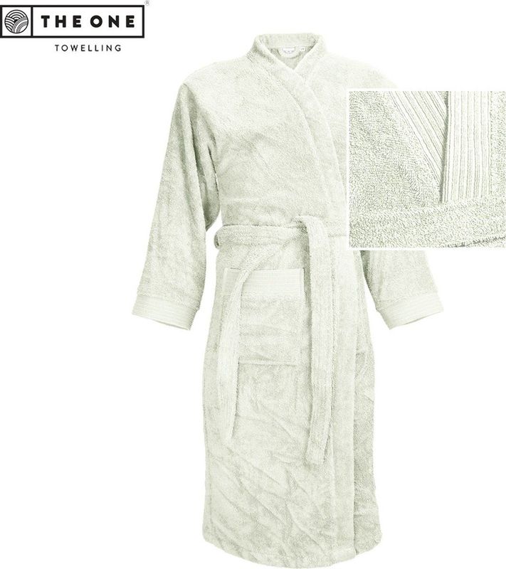 The One Towelling Badjas - Zachte kamerjas - Vocht absorberend - 100% Gekamd badstofkatoen - S/M - Ivoor Crème