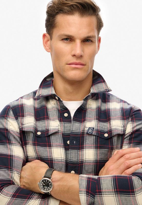 Superdry - Merchant - Linnen Geruit Overhemd - Lange Mouwen