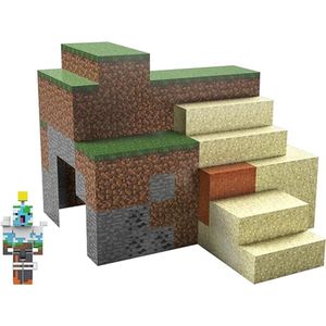 Minecraft Overworld Protector Speelset Papercraft Blokken en Accessoires - Creatief - Bouwspeelgoed 6+