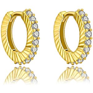 Juwelier Zwartevalk - 14 karaat gouden oorbellen met zirkonia 12.358/12mm--