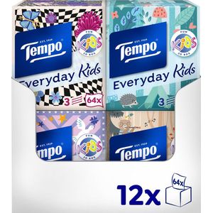 Tempo tissues - Everyday Kids Cube - 12 x 64 stuks = 768 zakdoekjes