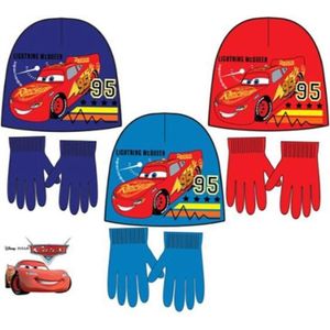 Disney Cars rode muts + handschoenen maat 54