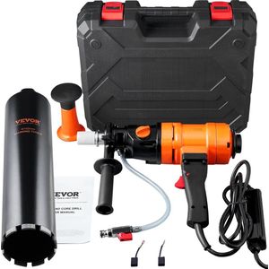 Diamantboormachine - Diamantkernboormachine - 1500W - 1100/2400RPM - Natboren - 8-10,2 Cm Magneetboor - Geschikt voor Het Boren Van Gewapend Beton, Marmer