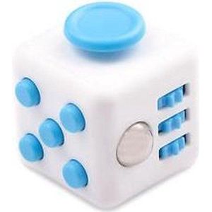 Fidget cube wit blauw