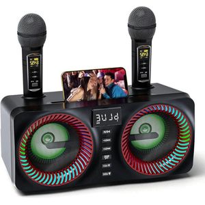 All-in-One Karaoke Machine Met 30W Bluetooth Luidspreker, 2 Draadloze Karaoke Microfoons En Oplaadbare Microfoonsleuf – Complete PA Set Voor Feestjes En Bijeenkomsten