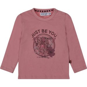 Dirkje - T-shirt - Lange - Mouw - Just - Be - You - Dusty - Pink - Maat 86