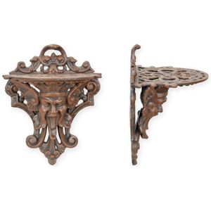 Gietijzeren Barok Wandconsole – Klassieke Wandplank voor Sierlijke Decoratie – Stevige Muurconsole met Elegant Design – 23x14x17,5 cm