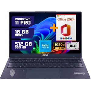 GMR - 15.6 inch Laptop - Intel N95 - 16GB Werkgeheugen - 512GB Opslag - Windows 11 Pro