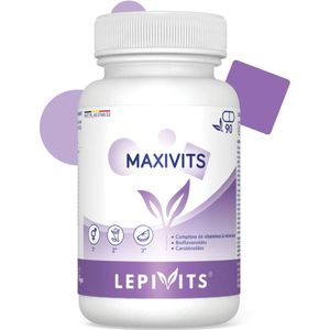 MaxiVits | 90 plantaardige capsules | Vitaminen en mineralen die essentieel zijn voor het behoud van een goede gezondheid bij mannen en vrouwen | Made in Belgium | LEPIVITS