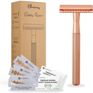 Duurzaam Safety Razor voor Vrouwen met 20 Platinum Scheermesjes - Gladdere Huid zonder Irritatie