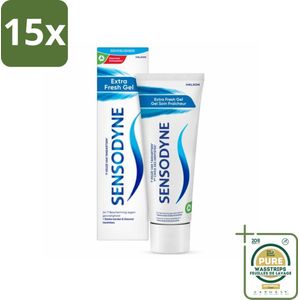 15 x Sensodyne - Tandpasta - Extra Fresh Gel - Verfrissend - 75 ml - Grootverpakking - Gevoelige Tanden - Frisse Mond - Tandpasta - Fluoride - Tandglazuur