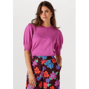 Minus Liva Knit Tee Tops & T-shirts Dames - Shirt - Paars - Maat XS