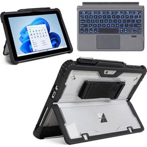 Toetsenbord & Tablet Hoes geschikt voor Microsoft Surface Go / Go 2 / Go 3 - Bluetooth Toetsenbord met Verlichting en Touchpad - Zwart