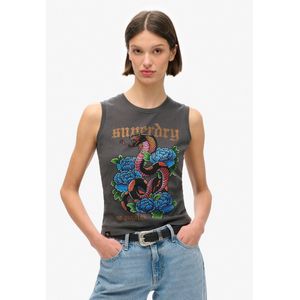 Superdry Tattoo Rhinestone Tank Mouwloos T-shirt
