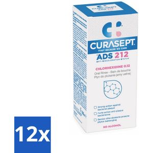 Curasept - Mondspoeling - 0,12% Chloorhexidine - Versterkt Tandvlees & Beschermt Tanden - 200 ml - Voordeelverpakking - 12 stuks