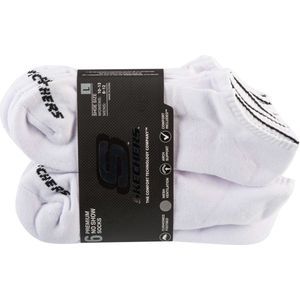 Skechers 6pk Unisex 1/2 Terry Crew, Unisex, Wit, Sokken, maat: 41-46