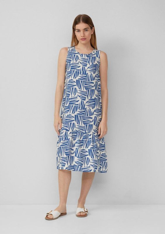 s.Oliver - Midi-jurk - Viscosemix - Mouwloos - All-over print