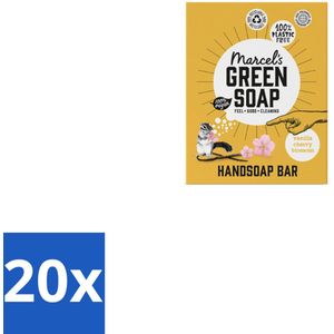Marcel's Green Soap - Handzeep Bar - Vanille & Cherry Blossom - Krachtige werking - 90 gr - Bulkverpakking - 20 stuks
