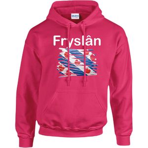 Hooded sweater Fryslân vintage vlag (hoodie unisex) Friesland maat M