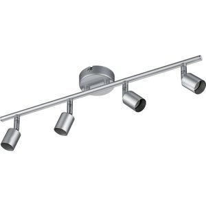 LED Plafondspot - Torna Pamo - GU10 Fitting - 4-lichts - Rechthoek - Mat Titaan - Aluminium