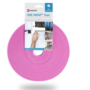 VELCRO® One Wrap® Klittenband - 25 mm breed - 25 meter - Roze