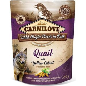 Carnilove Dog Pouch Pate Quail with Yellow Carrot 300 gram -  - Honden droogvoer
