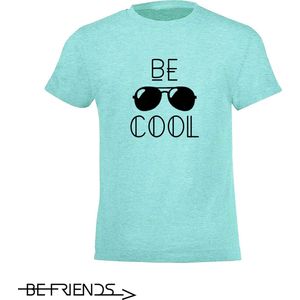 Be Friends T-Shirt - Be Cool - Heren - Mint groen - Maat S