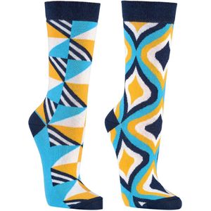 Grappige sokken | Dames sokken | Heren sokken | Thema: Mozaïek | Merk: Feterz | Maat: 36-41 / 42-47 | 2 Paar