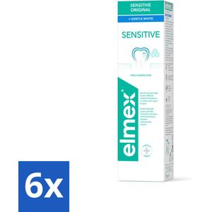 6 x Elmex Tandpasta Sensitive Gentle White 75 ml - Tandpasta - Elmex - Gentle White - Tandbleaching - Mondverzorging