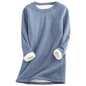 Dames Langarm Sweatshirt Plush Pullover voor Comfort en Stijl