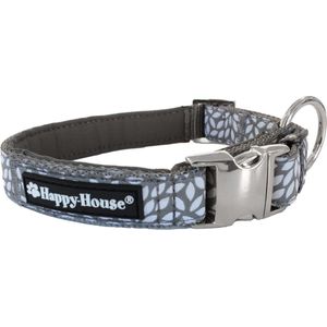 HAPPY HOUSE Flora Hondenhalsband / Halsband (6320-4) - Nylon / Neopreen - Grijs / Wit - Nekomvang: 50 - 55 cm (GELIEVE ALVORENS BESTELLEN OPMETEN)