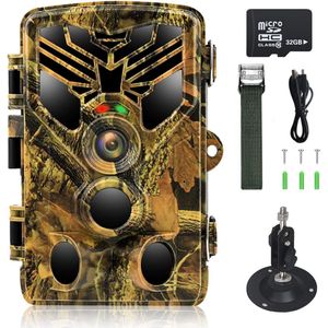 ZRSS® Wildcamera met Nachtzicht - Bewegingsdetector - 4K Ultra HD - Oplaadbaar - Waterdicht - Met 32GB SD-kaart
